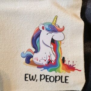 Handcrafted Handmade Heat Transfer Small Canvas Bag with Zipper